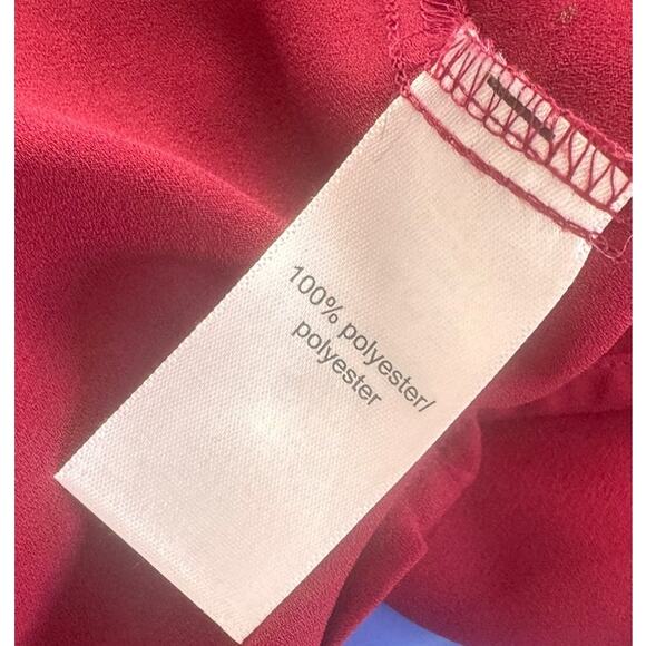 Maurices Womens Plus Size 1X Red V Neck Top 100% Polyester Silver Dotted - Picture 6 of 8